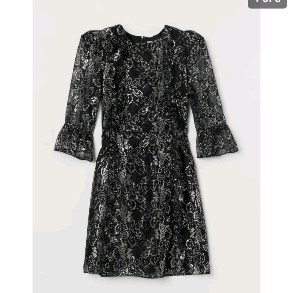 Vampires wife × Hm metallic black mini dress